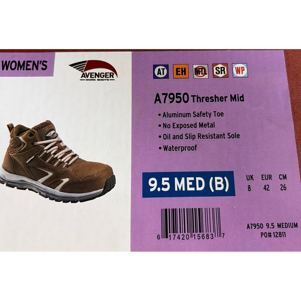 Wmn Avenger Thresher Mid Workboot Aluminum Safety Toe Waterproof Slip Resist - Picture 1 of 9